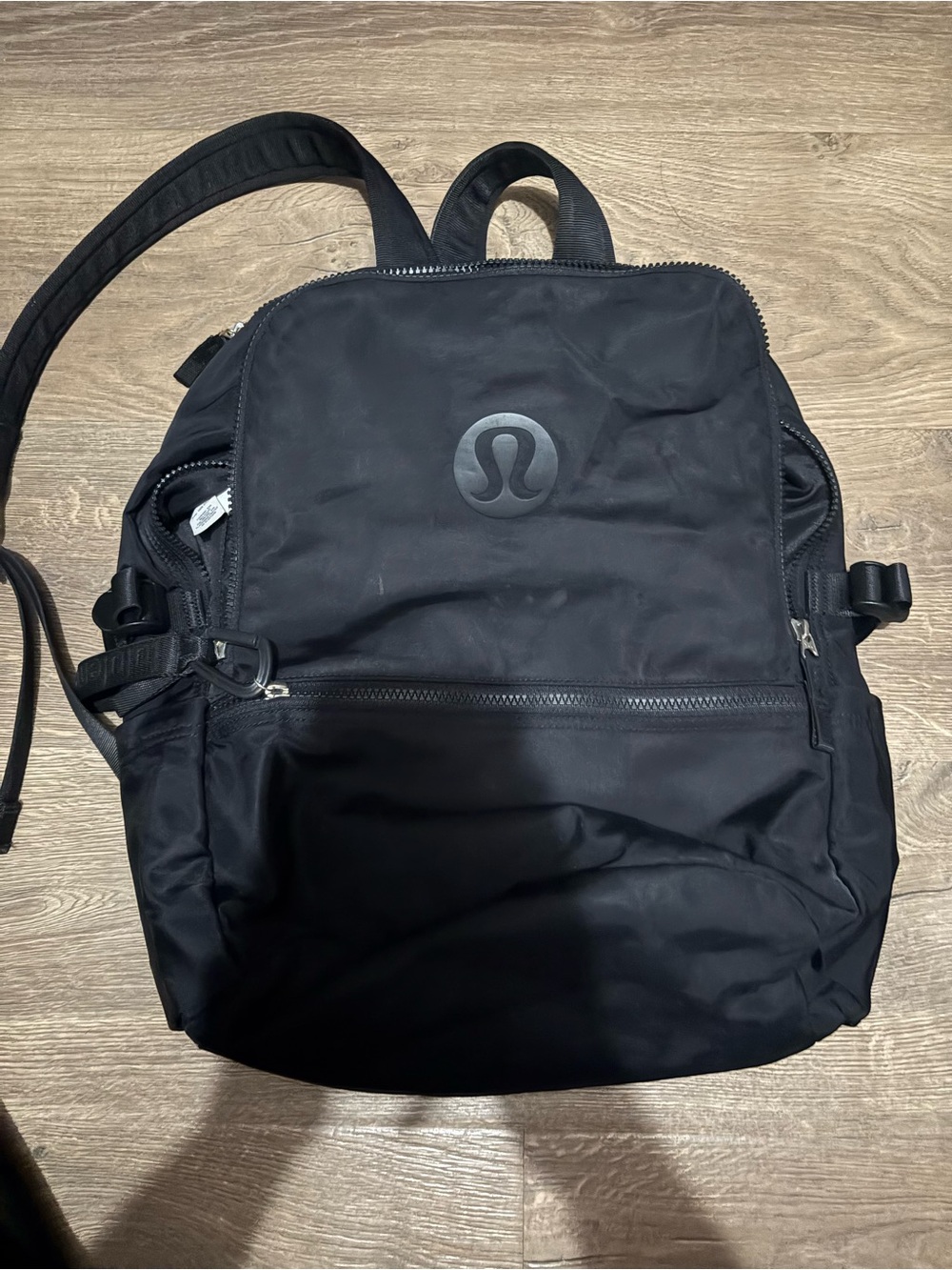 lululemon athletica Black Nylon Backpack with Front Zip Pocket
